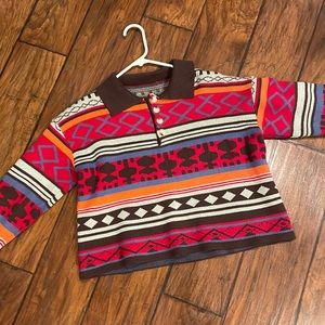 knit patterned collar crop top